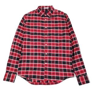 Nordstrom Good Man Long Sleeve Button Down Shirt Plaid Red Black Mens Large